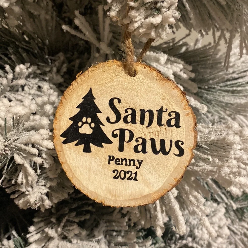 Personalized Santa Paws Ornament